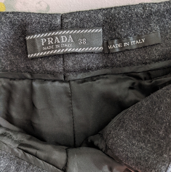 PRADA | charcoal grey wool lined trousers with pockets and ankle zipper detail - Picture 7 of 16
